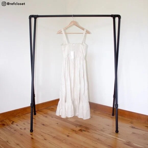 NWT Reformation Maegan Off White linen Midi Dress - Picture 4 of 8